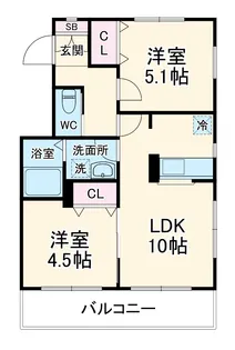 テゾーロ壱番館【2階】の間取り