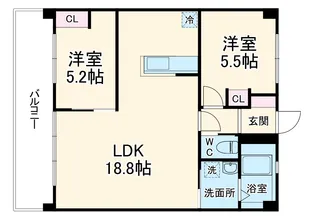 コーポ中村第10【3E号室】の間取り