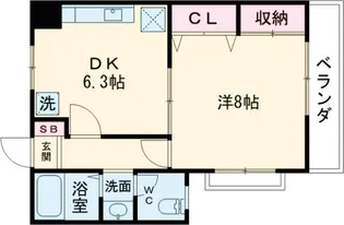 グランミュゼ北野【1階】の間取り