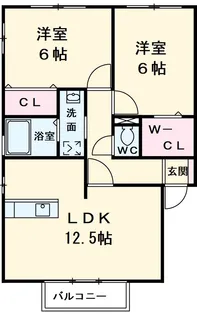 スピリア・ヒビツ【B202号室】の間取り