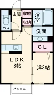 シャトー デュ ボヌール A【1階】の間取り