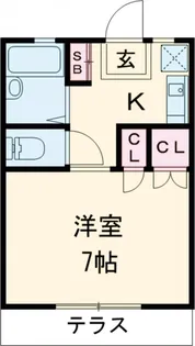 橋爪ハイツ第2【101号室】の間取り