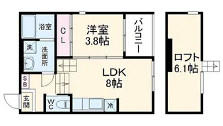 ハーモニーテラス元八事【1階】の間取り