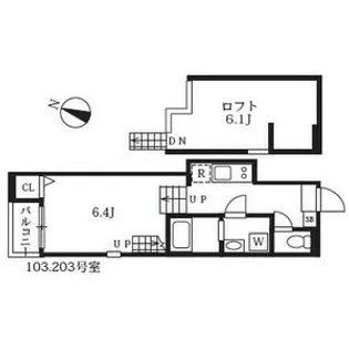 ハーモニーテラス八番Ⅱ【103号室】の間取り