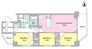 TSレジデンス東川口【5階】の間取り