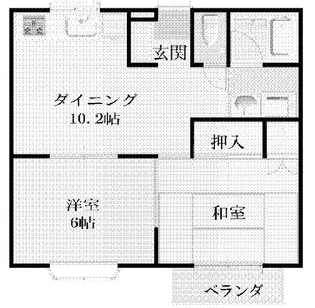 ベイヒルズ・サワノ【A-102号室】の間取り