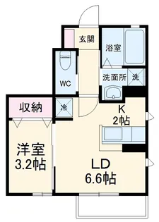 ヴィラ陽里(ヒカリ)【102号室】の間取り