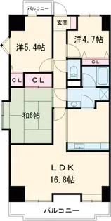 ヴェルアージュ小山【9階】の間取り