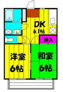 國分ハイツPartⅡ【202号室】の間取り