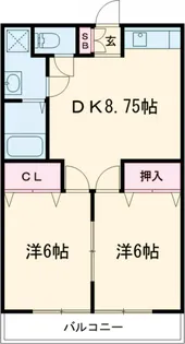 クリフ若木Ⅱ【2階】の間取り
