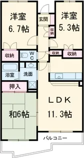 アースウインド北原台【4階】の間取り