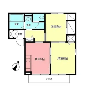 ラークヒルズB【1階】の間取り