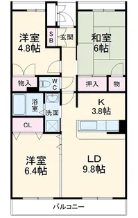 フラット大観【1階】の間取り