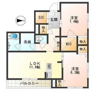 K&Yみやまち【3階】の間取り