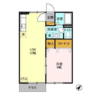 らぽーる梅園 B【1階】の間取り