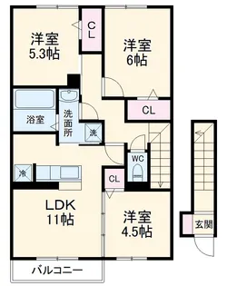 フォレヴィラージュ B【2階】の間取り