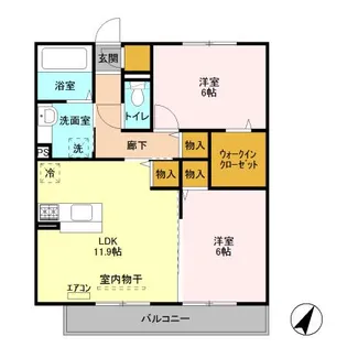 グランドゥール二の宮【2階】の間取り