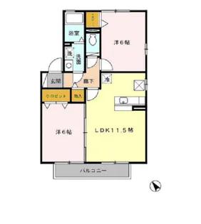 アプローズスクエア B【1階】の間取り