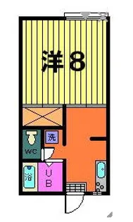 第二稲荷山ハイツA【2階】の間取り
