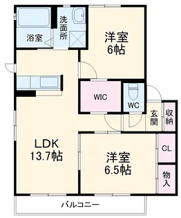 シャーメゾン東田中郷【102号室】の間取り