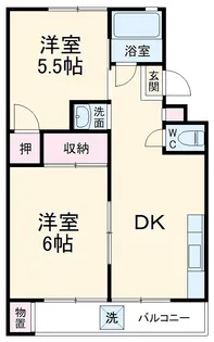 第一長沼ハイツ【2階】の間取り