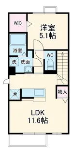 メイ アジュールD棟【2階】の間取り