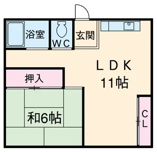 イワムロマンション【301号室】の間取り