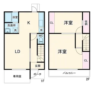 第2リバーストーン(東大友町)【A号室】の間取り