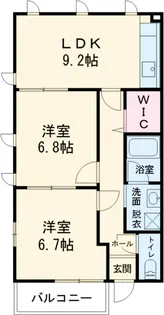 クレール【2-2号室】の間取り