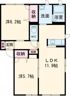 ベルドミールB【1階】の間取り