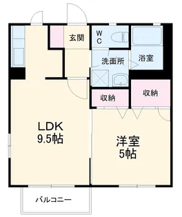 ヴァン・ソレーユB【1階】の間取り