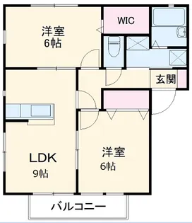 パーシモンヒルズB【202号室】の間取り