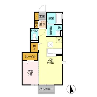 イル・ソーレ350【1階】の間取り