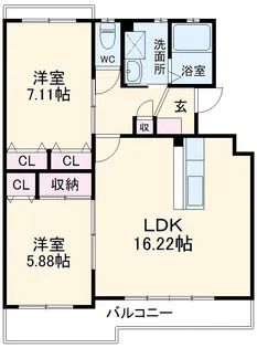 ベルフォレスト【202号室】の間取り