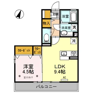 グランシャリオ【205号室】の間取り