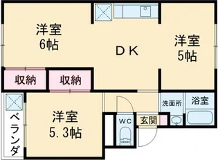 勝田ハイツ【1階】の間取り