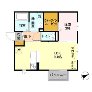 アパートメンツ備前堀【1階】の間取り