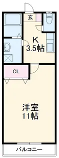 市川ハイツ【1階】の間取り