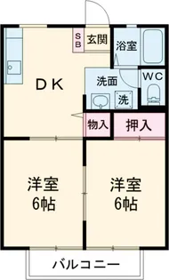 千波ハイツ B【2階】の間取り