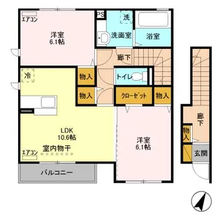 レジデンスMIYABI A【2階】の間取り