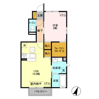 イーズ・サンモール【1階】の間取り