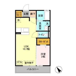 シンシア千波 C【3階】の間取り