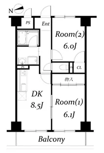 アルデール三郷C【2階】の間取り