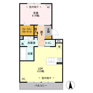 バンブーハイム【202号室】の間取り