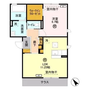 ONE'S HARBOR II【102号室】の間取り