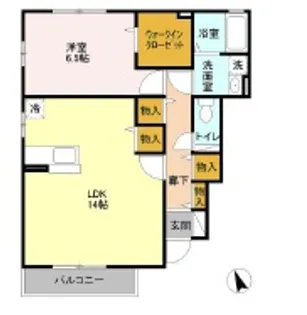ベル テールA【1階】の間取り