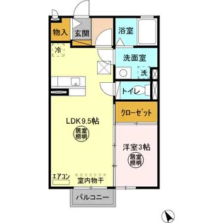 メゾン グラフォート B【1階】の間取り
