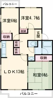 ガーデンプラトー河和田B棟【1階】の間取り