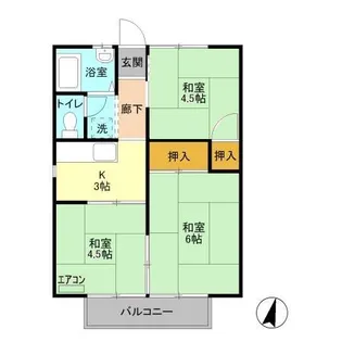 コーポ冨田 Ⅰ【2階】の間取り