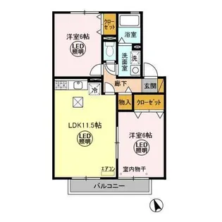 メゾングレース B【1階】の間取り